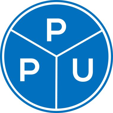Beyaz arka planda PPU harf logosu tasarımı. PPU yaratıcı daire harfi logosu. PPU harf tasarımı.