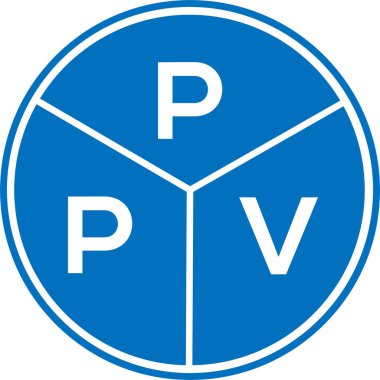 Beyaz arkaplanda PPV harf logosu tasarımı. PPV yaratıcı daire harfi logosu. PPV harf tasarımı.