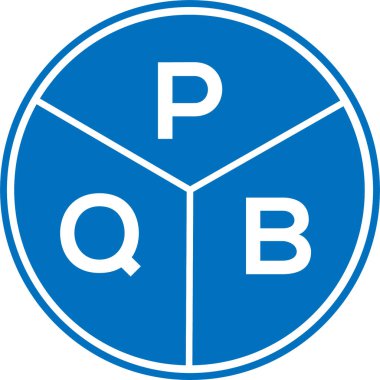 Beyaz arkaplanda PQB harfi logo tasarımı. PQB yaratıcı daire harfi logosu konsepti. PQB harf tasarımı.
