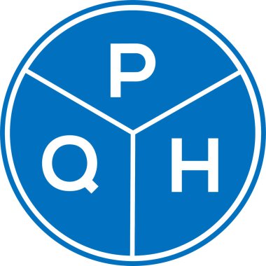Beyaz arkaplanda PQH harf logosu tasarımı. PQH yaratıcı daire harfi logosu konsepti. PQH harf tasarımı.