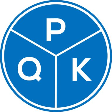 Beyaz arkaplanda PQK harf logosu tasarımı. PQK yaratıcı daire harfi logosu konsepti. PQK harf tasarımı.