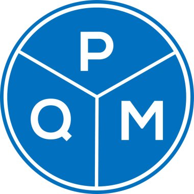 Beyaz arkaplanda PQM harf logosu tasarımı. PQM yaratıcı daire harfi logosu konsepti. PQM harf tasarımı.