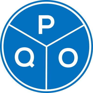 Beyaz arka planda PQO harf logosu tasarımı. PQO yaratıcı daire harfi logosu konsepti. PQO harf tasarımı.