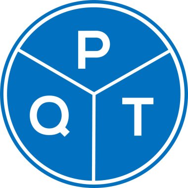 Beyaz arkaplanda PQT harf logosu tasarımı. PQT yaratıcı daire harfi logosu konsepti. PQT harf tasarımı.