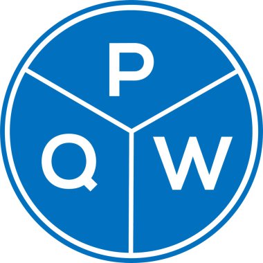 Beyaz arkaplanda PQW harf logosu tasarımı. PQW yaratıcı daire harfi logosu konsepti. PQW harf tasarımı.