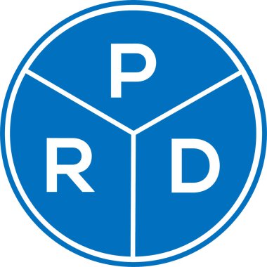 Beyaz arka planda PRD harf logosu tasarımı. PRD yaratıcı daire harfi logosu konsepti. PRD harf tasarımı.