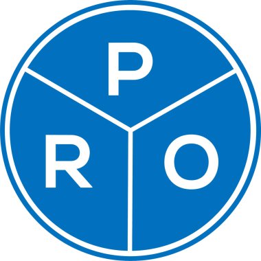 Beyaz arka planda PRO harfi logo tasarımı. PRO yaratıcı daire harfi logosu konsepti. PRO harf tasarımı.