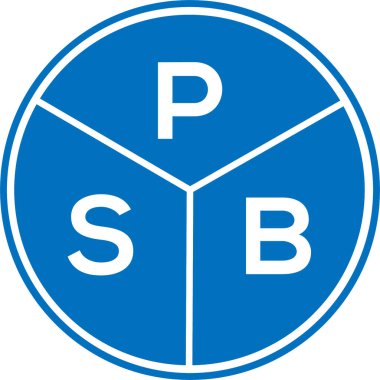 Beyaz arkaplanda PSB harfi logo tasarımı. PSB yaratıcı daire harfi logosu konsepti. PSB harf tasarımı.