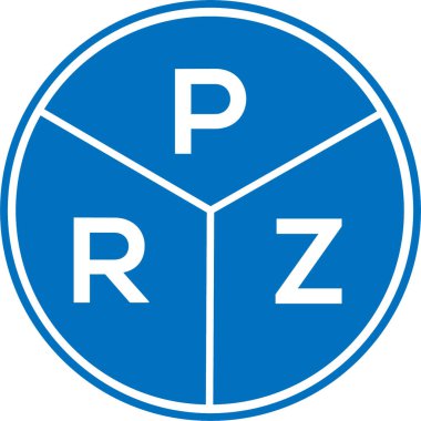 Beyaz arkaplanda PRZ harf logosu tasarımı. PRZ yaratıcı daire harfi logosu konsepti. PRZ harf tasarımı.
