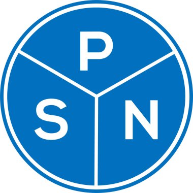 Beyaz arka planda PSN harf logosu tasarımı. PSN yaratıcı daire harfi logosu konsepti. PSN harf tasarımı.