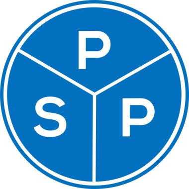 Beyaz arkaplanda PSP harf logosu tasarımı. PSP yaratıcı daire harfi logosu konsepti. PSP harf tasarımı.