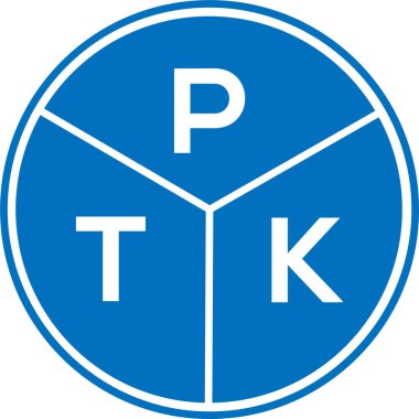 Beyaz arka planda PTK harf logosu tasarımı. PTK yaratıcı daire harfi logosu konsepti. PTK harf tasarımı.