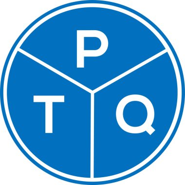 Beyaz arka planda PTQ harfi logo tasarımı. PTQ yaratıcı daire harfi logosu konsepti. PTQ harf tasarımı.