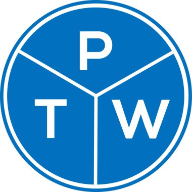 Beyaz arka planda PTW harf logosu tasarımı. PTW yaratıcı daire harfi logosu konsepti. PTW harf tasarımı.