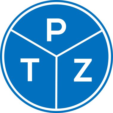 Beyaz arka planda PTZ harf logosu tasarımı. PTZ yaratıcı daire harfi logosu konsepti. PTZ harf tasarımı.