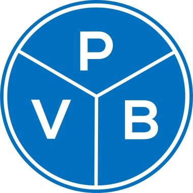 Beyaz arkaplanda PVB harf logosu tasarımı. PVB yaratıcı daire harfi logosu konsepti. PVB harf tasarımı.