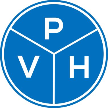 Beyaz arka planda PVH harf logosu tasarımı. PVH yaratıcı daire harfi logosu konsepti. PVH harf tasarımı.