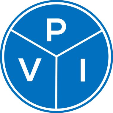 Beyaz arka planda PVI harf logosu tasarımı. PVI yaratıcı daire harfi logosu konsepti. PVI harf tasarımı.