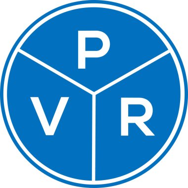 Beyaz arka planda PVR harf logosu tasarımı. PVR yaratıcı daire harfi logosu konsepti. PVR harf tasarımı.