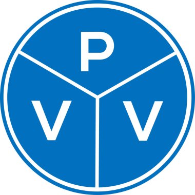 Beyaz arka planda PVV harfi logo tasarımı. PVV yaratıcı daire harfi logosu konsepti. PVV harf tasarımı.