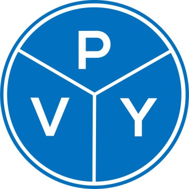 Beyaz arkaplanda PVY harf logosu tasarımı. PVY yaratıcı daire harf logosu konsepti. PVY harf tasarımı.