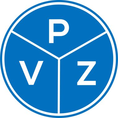 Beyaz arkaplanda PVZ harf logosu tasarımı. PVZ yaratıcı daire harfi logosu konsepti. PVZ harf tasarımı.