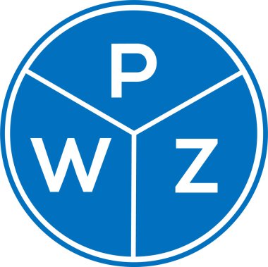 Beyaz arkaplanda PWZ harf logosu tasarımı. PWZ yaratıcı daire harfi logosu konsepti. PWZ harf tasarımı.