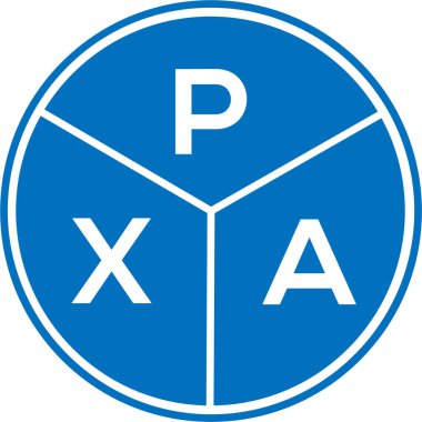 Beyaz arka planda PXA harf logosu tasarımı. PXA yaratıcı daire harfi logosu. PXA harf tasarımı.
