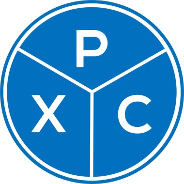 Beyaz arkaplanda PXC harf logosu tasarımı. PXC yaratıcı daire harfi logosu konsepti. PXC harf tasarımı.