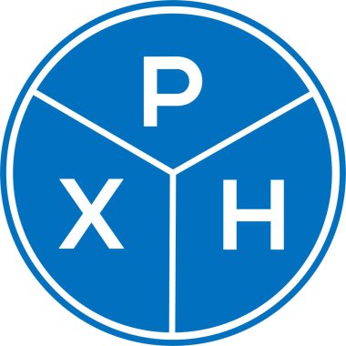 Beyaz arkaplanda PXH harf logosu tasarımı. PXH yaratıcı daire harfi logosu. PXH harf tasarımı.