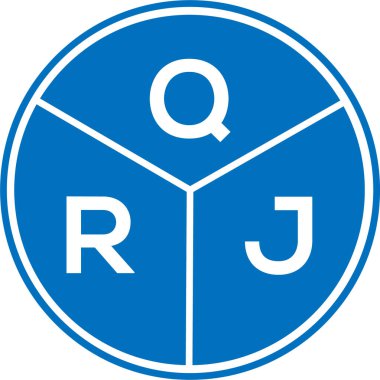 Beyaz arkaplanda QRJ harfi logo tasarımı. QRJ yaratıcı daire harfi logosu konsepti. QRJ harf tasarımı.