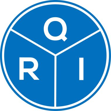 Beyaz arka planda QRI harf logosu tasarımı. QRI yaratıcı daire harfi logosu konsepti. QRI harf tasarımı.