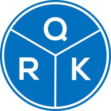 Beyaz arkaplanda QRK harf logosu tasarımı. QRK yaratıcı daire harfi logosu konsepti. QRK harf tasarımı.
