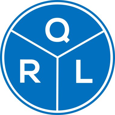 Beyaz arkaplanda QRL harf logosu tasarımı. QRL yaratıcı daire harfi logosu konsepti. QRL harf tasarımı.