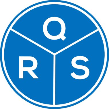Beyaz arka planda QRS harfi logo tasarımı. QRS yaratıcı daire harfi logosu. QRS harf tasarımı.
