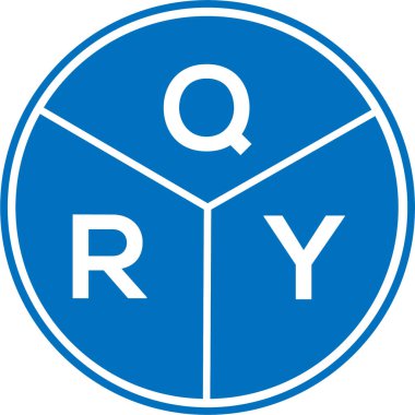 Beyaz arkaplanda QRY harf logosu tasarımı. QRY yaratıcı daire harfi logosu. QRY harf tasarımı.