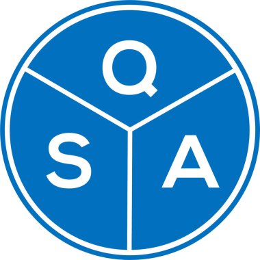 Beyaz arka planda QSA harfi logo tasarımı. QSA yaratıcı daire harfi logosu. QSA harf tasarımı.