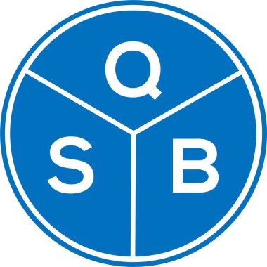 Beyaz arkaplanda QSB harfi logo tasarımı. QSB yaratıcı daire harfi logosu konsepti. QSB harf tasarımı.