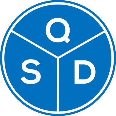 Beyaz arkaplanda QSD harf logosu tasarımı. QSD yaratıcı daire harfi logosu. QSD harf tasarımı.