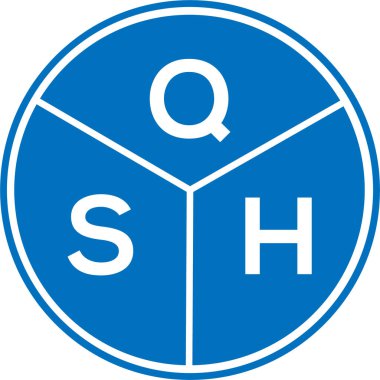Beyaz arkaplanda QSH harf logosu tasarımı. QSH yaratıcı daire harfi logosu konsepti. QSH harf tasarımı.