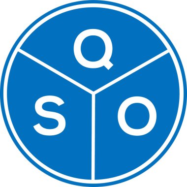 Beyaz arka planda QSO harfi logo tasarımı. QSO yaratıcı daire harfi logosu konsepti. QSO harf tasarımı.