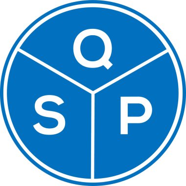Beyaz arkaplanda QSP harf logosu tasarımı. QSP yaratıcı daire harfi logosu konsepti. QSP harf tasarımı.