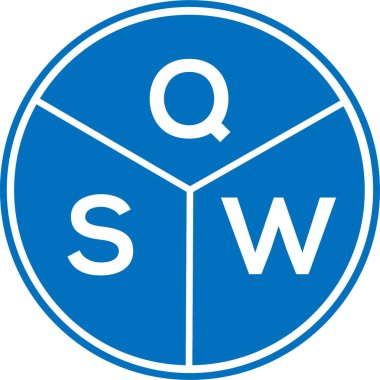 Beyaz arkaplanda QSW harf logosu tasarımı. QSW yaratıcı daire harfi logosu konsepti. QSW harf tasarımı.