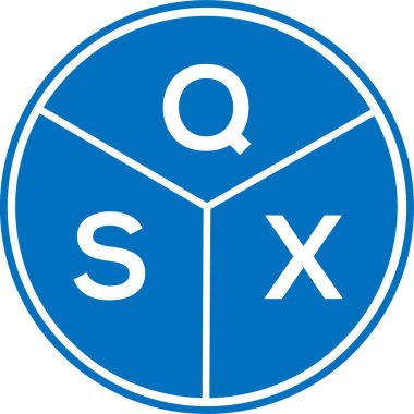 Beyaz arkaplanda QSX harf logosu tasarımı. QSX yaratıcı daire harfi logosu konsepti. QSX harf tasarımı.