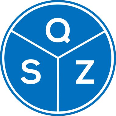 Beyaz arkaplanda QSZ harfi logo tasarımı. QSZ yaratıcı daire harfi logosu konsepti. QSZ harf tasarımı.