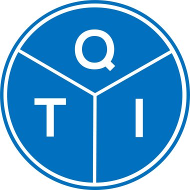Beyaz arkaplanda QTI harf logosu tasarımı. QTI yaratıcı daire harfi logosu konsepti. QTI harf tasarımı.