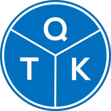 Beyaz arkaplanda QTK harf logosu tasarımı. QTK yaratıcı daire harfi logosu konsepti. QTK harf tasarımı.