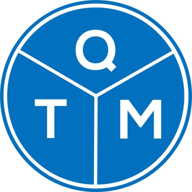 Beyaz arkaplanda QTM harf logosu tasarımı. QTM yaratıcı daire harfi logosu konsepti. QTM harf tasarımı.