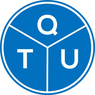 Beyaz arkaplanda QTU harf logosu tasarımı. QTU yaratıcı daire harfi logosu konsepti. QTU harf tasarımı.