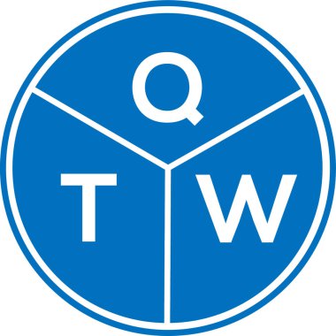 Beyaz arkaplanda QTW harf logosu tasarımı. QTW yaratıcı daire harfi logosu konsepti. QTW harf tasarımı.